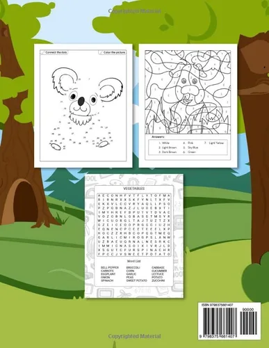 Vista 2 de Activity Book for Kids Dot to Dot, Color by Numbers and Word Search for Kids ages 8 to 12 years old