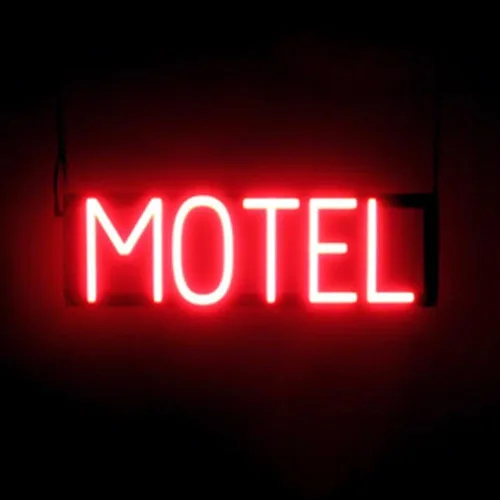 Vista 18 de SpellBrite HOTEL Sign Letrero relacionado con la hospitalidad con aspecto de neón, fuente de luz LED azul 19.8 x 6.3 pulgadas