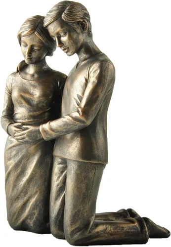 Vista 5 de Figura arrodillada de marido y esposa rezando, estatua de resina de 6.25 pulgadas, regalo religioso para parejas, decoración cristiana del hogar