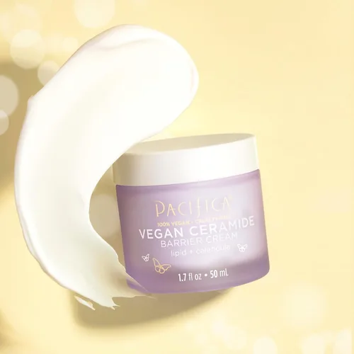 Vista 13 de Crema Facial Pacifica - Crema de Barrera de Ceramida Vegana con Niacinamida y Manteca de Karité - Hidratante Crema Facial Diaria Libre de Fragancia