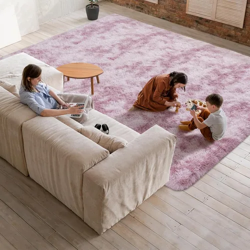 Vista 188 de Softlife Alfombra naranja para dormitorio, alfombra de felpa esponjosa para sala de estar para niñas, alfombra lanuda para niños, alfombra suave