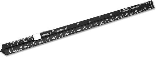 Vista 15 de Alumicolor Regla Métrica de Bolsillo para Arquitecto de Aluminio, 15CM, Negro