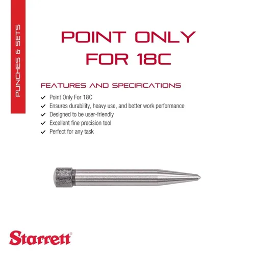 Vista 2 de Starrett Punta para punzón central automático - Ideal para profesionales y mejoras para el hogar de bricolaje - Heavy Duty - PT22256