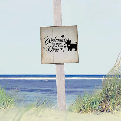 Vista 4 de Welcome We Hope You Like Lab Pointer - Letreros de madera para perro, reglas de perro, carpintería, garaje, decoración de pared para interiores