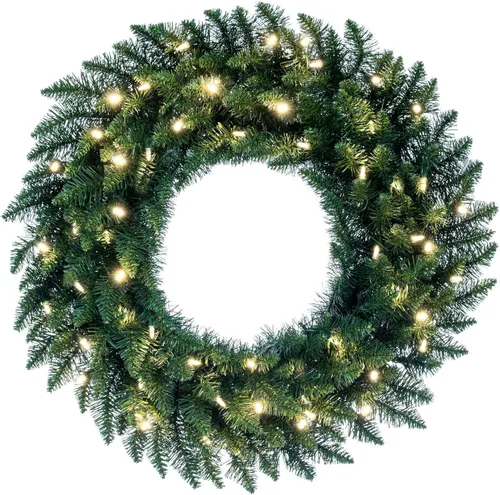 Vista 13 de Vickerman Corona de Navidad artificial Bellevue Alpine de 20 pulgadas con luces claras iluminadas esmeriladas, A861022