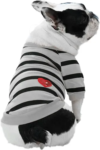 Vista 15 de Ropa para Bulldog Francés Camiseta para Perros Pequeños Camiseta de Verano a Rayas para Cachorros, XS, Azul