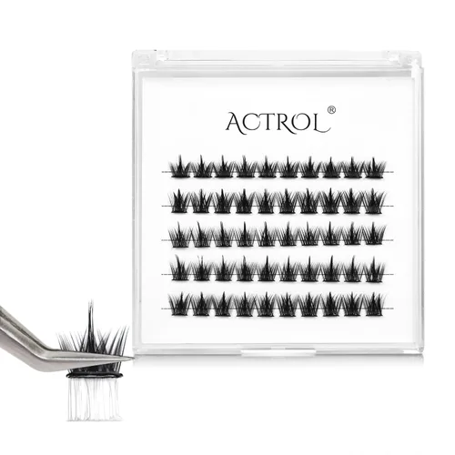 Vista 10 de ACTROL Pestañas de anime con forma de pluma, extensiones de racimo de pestañas naturales de manga individual