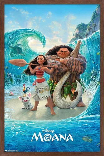 Vista 7 de Trends International Disney Moana - Póster de pared con suelo oceánico, 22.4 pulgadas de largo x 14.7 pulgadas, versión enmarcada en madera