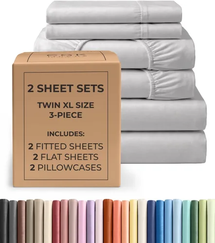 Vista 223 de Pack of 2, Twin Size 3 Piece Sheet Set - Breathable & Cooling - White