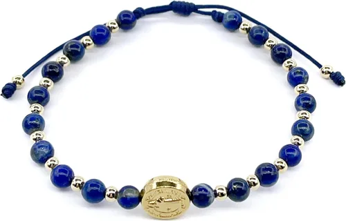 Vista 32 de St Benedict Coin and Natural Round Red Coral Beads Adjustable Bracelet for Women