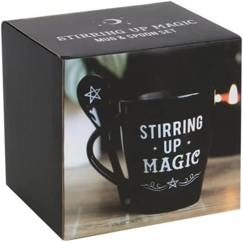 Vista 5 de Juego de taza y cuchara de cerámica mágica Stirring Up