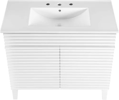Vista 147 de Modway Render 23.5" tocador de baño en nogal (lavabo no incluido)