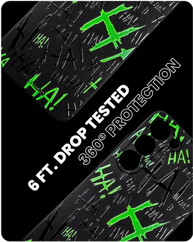 Vista 5 de SIMPLYMDRN Funda delgada para Samsung S23, diseño de Joker Haha, funda genial para hombre, funda de diseñador de villanos de superhéroes, delgada