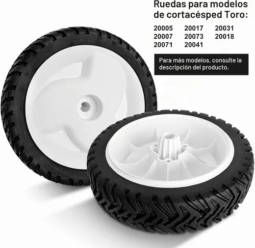 Vista 4 de 105-1814 Ruedas delanteras sin transmisión para cortacésped T oro, conjunto de rueda de 8 pulgadas con orificio de 1/2 pulgada y cubo de 1-3/4