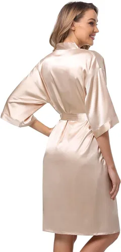 Vista 5 de Yukata hermoso conjunto de 2 piezas para dormir de camisón y bata para mujer