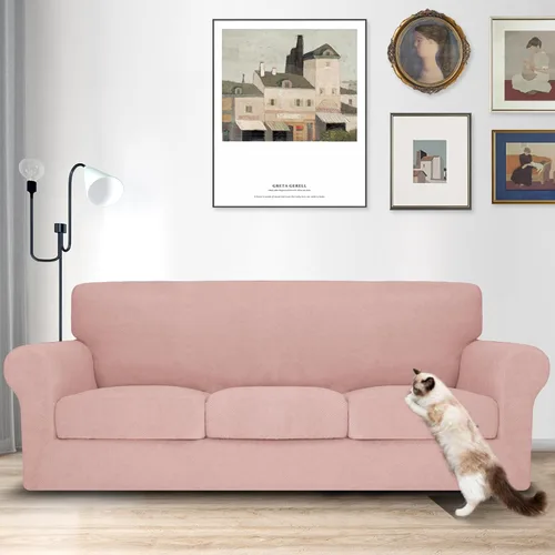 Vista 9 de MAXIJIN 2 piezas de fundas para silla con brazos, funda para silla de sofá para sala de estar, funda elástica para perros para una silla con 1 cojín