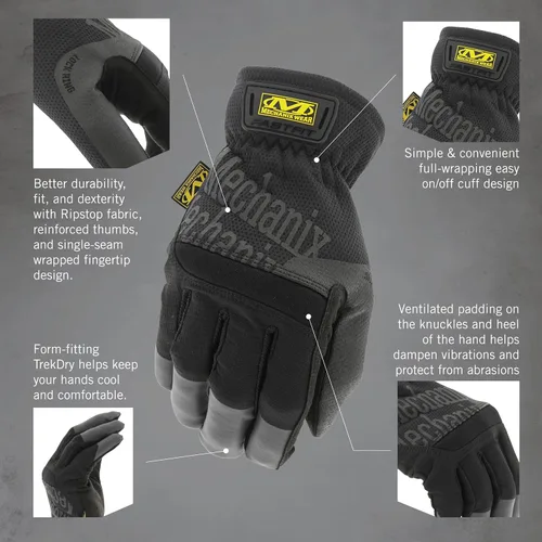 Vista 3 de Mechanix Wear: FastFit Work Glove with Elastic Cuff for Secure Fit, Performance Gloves for Multi-purpose Use