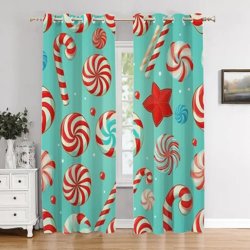 Vista 86 de Cortinas opacas de poliéster multicapa marrón con diseño de bosque natural, 2 unidades, 26 x 24 pulgadas