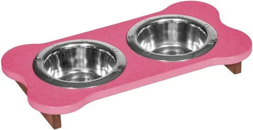 Vista 62 de Poly Lumber - Comedero doble de hueso mediano de 2 cuartos de galón, color negro