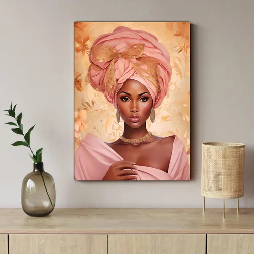Vista 218 de Arte de pared afroamericano, decoración de rey y reina bailarín negro para sala de estar, arte de pareja de amor negro para dormitorio, lienzo