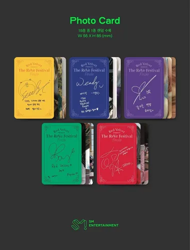 Vista 6 de K-POP Red Velvet - The Reve Festival Finale, Scrapbook Cover incl. CD, 56pg Photobook, Photocard, Folded Poster, Extra Photocards Set