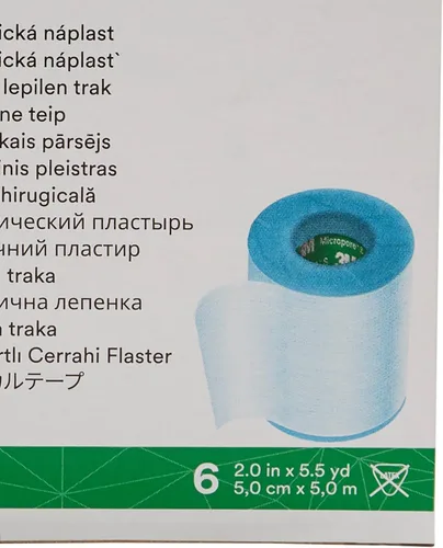 Vista 4 de 3M Cinta médica Micropore, no estéril, silicona, azul, 2 pulgadas, 6 rollos 5 1/2 Yds