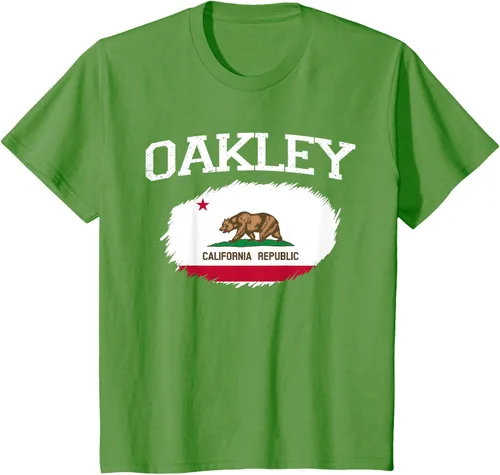 Vista 87 de OAKLEY CA CALIFORNIA Flag Vintage USA Sports Hombre Mujer Camiseta, Negro