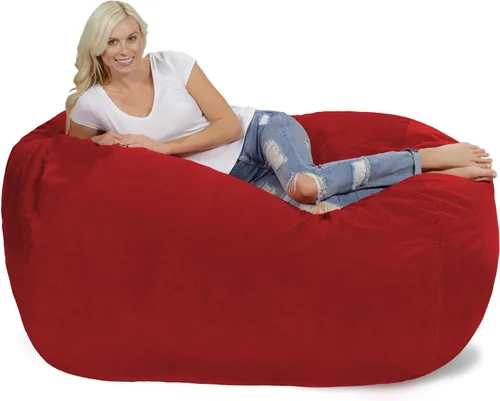 Vista 14 de Chill Sack Funda para Silla Puf, 6 pies, Microgamuza - Chocolate Microsuede - Chocolate - Solo funda