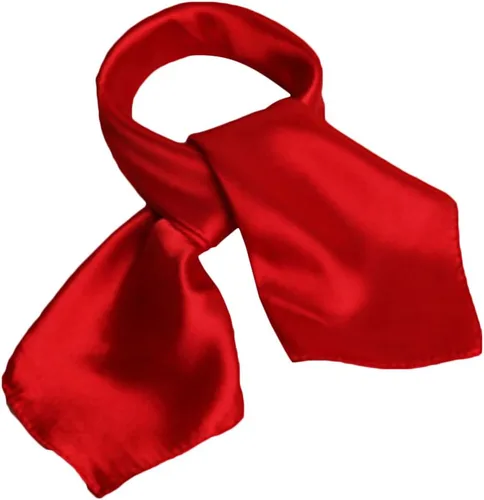 Vista 4 de X&F. Mascada cuadrada de charmeuse, para mujer de 23 x 23 pulgadas, teñido sólido.