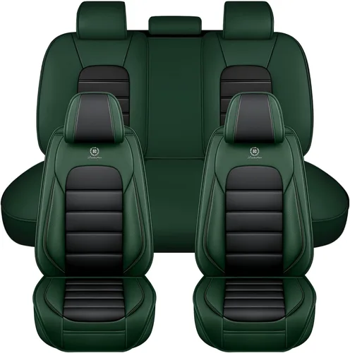 Vista 32 de Fundas de asiento para Chevrolet Chevy Aveo 2004-2011, funda de asiento de automóvil de piel sintética, compatible con bolsa de aire, protector