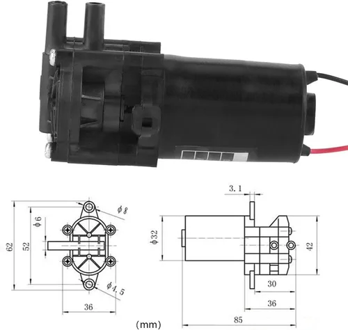 Vista 2 de 12V ZC-A250 Bomba de agua dulce Bomba de agua de engranajes Mini autocebante -Resistente DC Gear Bomba de agua
