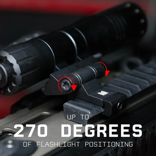 Vista 6 de Monstrum Soporte de luz Scout ajustable con placa de montaje pivotante Compatible con Surefire M300/M600 Series/Streamlight Protac Series