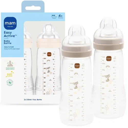 Vista 11 de MAM Biberón anticólico activo activo de flujo natural de 11 oz, 4+ meses Azul verdoso