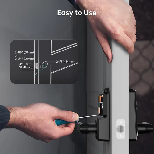 Vista 9 de Cerradura inteligente WiFi sin llave con asa, teclado de huellas dactilares Hornbill, palanca de bloqueo de puerta, cerrojo eléctrico, desbloqueo