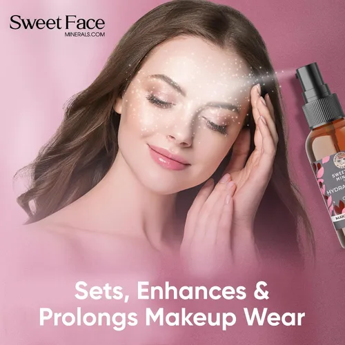 Vista 4 de Spray hidratante *Elige tu tamaño* Mineral Makeup Setting Mist Vegan Facial Moisturizer Spritz (4 oz. Mist)