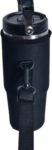 Vista 6 de AF-WAN Funda aislante de neopreno para botella de agua, impermeable, antideslizante, antiarañazos, con correa para el hombro, compatible con vaso
