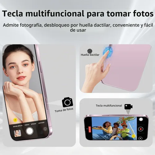 Vista 4 de Huness Teléfono celular desbloqueado de 17 PM 16+1TB, pantalla HD de 6.9 pulgadas, Android 15 7000mAh batería de larga duración, 5G/Dual SIM/botón