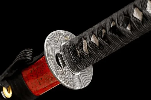 Vista 2 de Katana hecha a mano, espada samurái japonesa 1095 de arcilla de acero templado, hoja de afeitar de espiga completa, afilada, regalos para él, espada