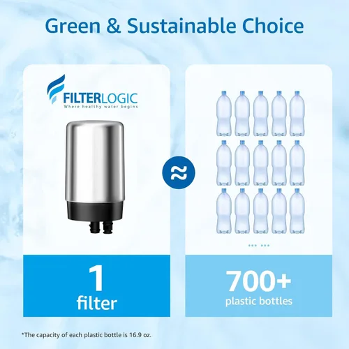 Vista 5 de Filterlogic FF27S Filtro de grifo, repuesto para filtro Brita®, sistema de filtración de agua Brita® 36311, FR-200, FF-100, 100 galones, cromo