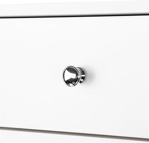 Vista 6 de Mesita de noche blanca con cajón, mesa auxiliar, mesa auxiliar, mesita de noche simple con almacenamiento de estantes, estantería pequeña, estante