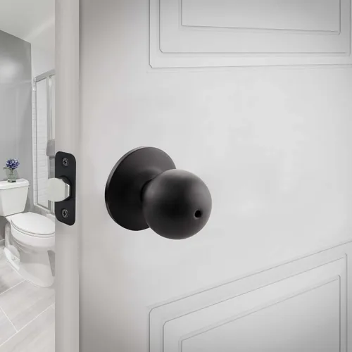 Vista 8 de Design House Pomo de puerta de privacidad Ball en negro mate
