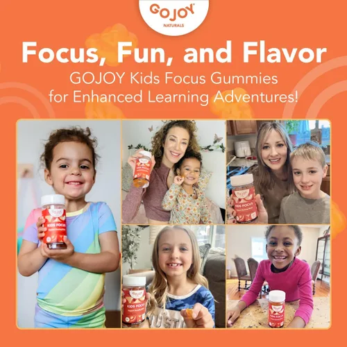 Vista 3 de GOJOY NATURALS Gomitas de atención para niños - Suplemento de 7 en 1 para la atención y el enfoque para niños y adolescentes con extracto