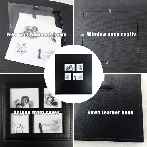 Vista 4 de Álbum de fotos RECUTMS autoadhesivo magnético DIY (hazlo tú mismo) de manualidades con 60 páginas, 13.3 x 13.4 pulgadas, para fotos de 8x10, 6x8
