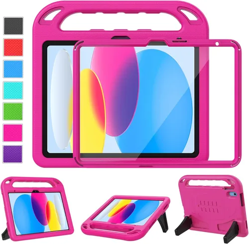 Vista 11 de LTROP Funda para niños para el nuevo iPad (A16) de 11ª generación (11 pulgadas, 2025)/10ª generación (10.9 pulgadas, 2022) con protector de A-azul