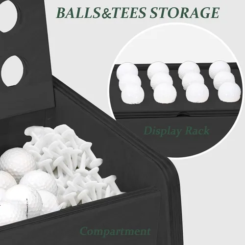 Vista 9 de WINGYZ Almacenamiento de bolsas de golf para 2 bolsas, organizador de Negro