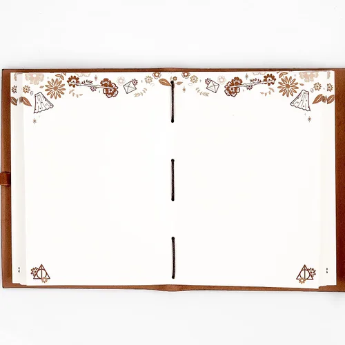 Vista 6 de CON*QUEST Conquest Journals Harry Potter Las Reliquias de la Muerte Cuaderno envuelto en cuero, 5"x7", cuero vegano, cubierta en relieve, 240