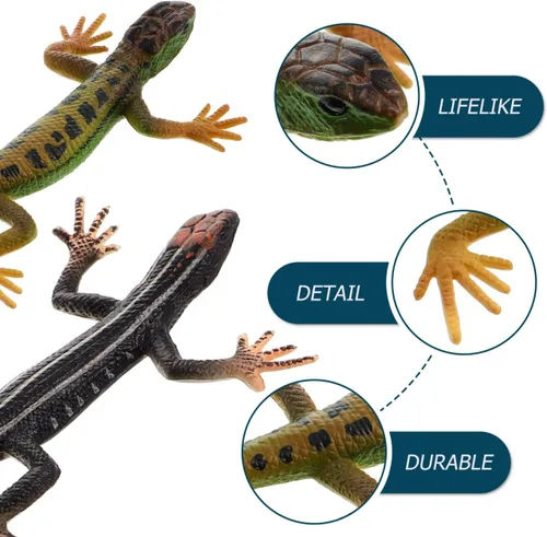 Vista 8 de NUOBESTY Realista falso lagarto modelo artificial reptil plástico lagarto figuras de acción trucos juguetes educativos broma 2 piezas