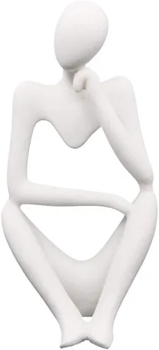 Vista 11 de Asng Estatua de escultura abstracta estilo pensador de resina, figuras coleccionables, decoración de escritorio para oficina en casa