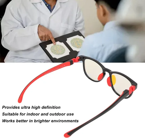 Vista 4 de Gafas para daltónico para niños, portátiles para interiores y exteriores, antifatiga ocular con estuche para niños y niñas