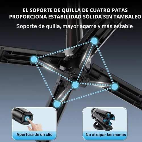 Vista 6 de Trípode magnético para selfie stick universal con rotación de 360° 4 en 1 con control remoto inalámbrico, trípode Mag extensible portátil